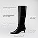 DREAM PAIRS Women Knee High Boots 2 Inch Kitten Heel Fashion Square Toe Wide Calf Long Boots,Size 8,Black,DWUMKB2508