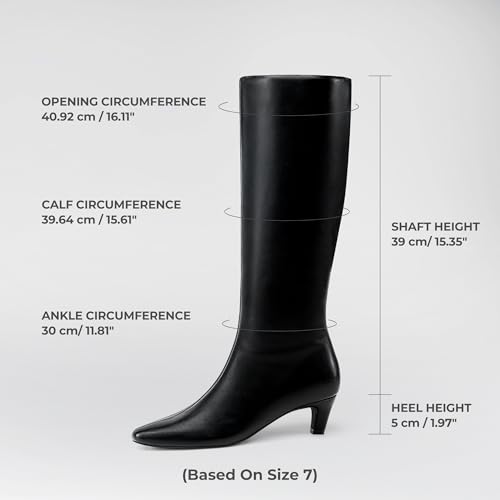 DREAM PAIRS Women Knee High Boots 2 Inch Kitten Heel Fashion Square Toe Wide Calf Long Boots 5