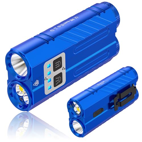 Image of Banral Powerful Rechargeable EDC Pocket Flashlight with Dual Light Source | 3100 High Lumens Tactical Flashlight, Zoomable 7 Modes, Type C Charging, Pocket Clip, Waterproof for Car, Emergency, Home