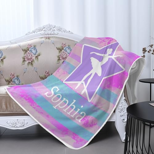 GoTussWO Personalized Gift Star Rainbow Ballet Safe Blanket, Stroller Canopy Replacement,40x50Inch