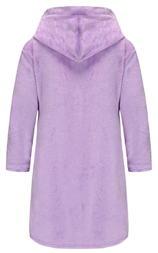 Image of Girls Soft Fleece Robes Plush Hooded Bathrobes Sleepwear for Kids 2-16 Years