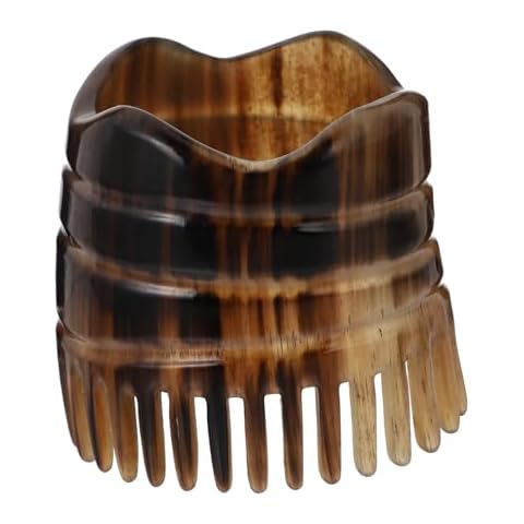 Healifty Massage Tool Hair Scalp Massager Natural Bull Horn Detangling Brush Fine Teeth Massager Exfoliating Shampoo Brush Scalp Scrub Shower Scratcher Comb Scalp Massage Comb Cover