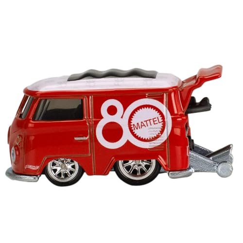 Image of Hot Wheels Toy Van, Premium Mattel 80th Volkswagen Kool Kombi, 1:64 Scale Collectible Vehicle, Real Riders Tires, Metal /Metal Body & Chassis