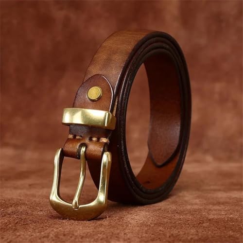 Women's Slim Leather Belt - 2.3 cm Solid Cowhide with Needle Buckle for Jeans2