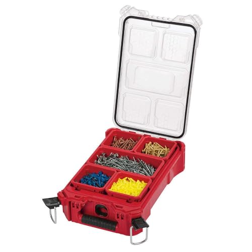 Milwaukee Packout 5-Bin Impact Resistant Polymer Compact Organizer, Tool Box, For Milwaukee 48-22-8435
