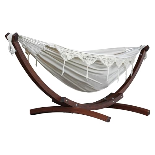 Vivere Double Cotton Hammock with Stand Vivere Double Cotton Hammock with Stand