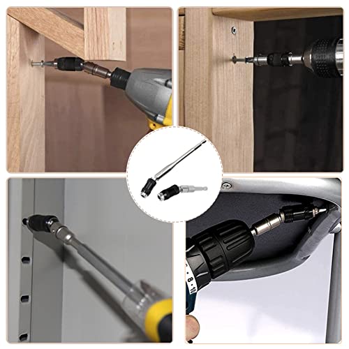 Saipe 2Pcs Pivot Drill Bit Holder Set 1/4" Hex Pivoting Bit Tip Holder Quick Release Magnetic Screwdriver Bit Holder Screw Drill Tip Extension Rod For Tight Spaces Or Corners, 88Mm And 145Mm Length #TOP6