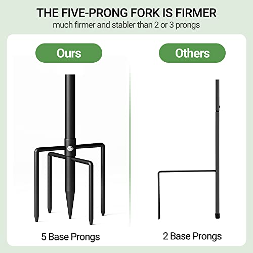 Image of 46 inch Shepherds Hooks for Outdoor, Extra Thick Bird Feeder Pole with 5 Prong Base, Adjustable Shepards Hook for Garden, Weddings, Hanging Plant