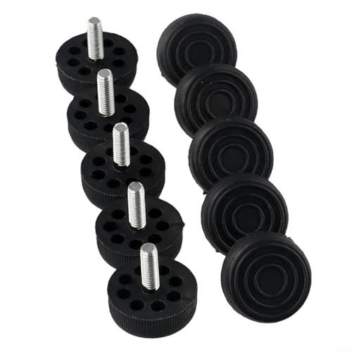 Adjustable Furniture Feet Levelers M6 M8 M10 Plastic Screw In Height Adjustable Leg Leveling Feet for Tables Chairs Stools Black Threaded Anti-Slip Floor Protectors 10 Pack(M6*30 * 20mm)