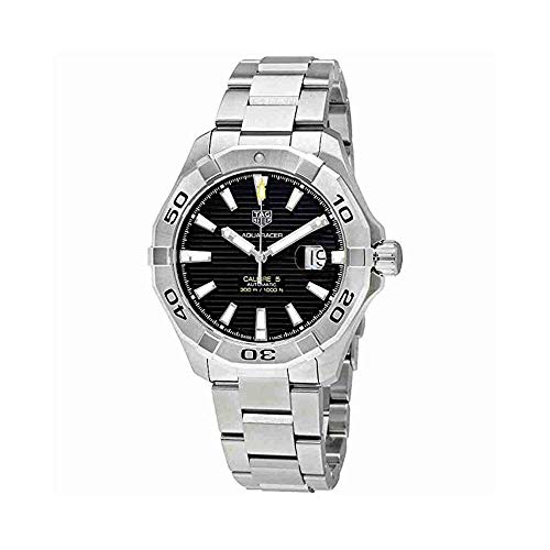 TAG Heuer Men's Steel Bracelet & Case Automatic Black Dial Analog Watch WAY2010.BA0927