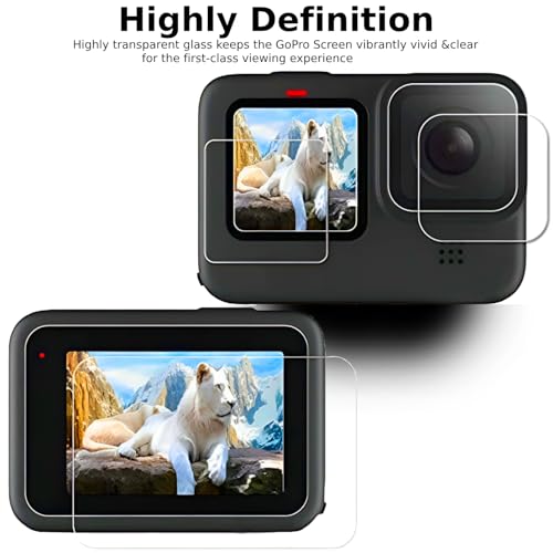 Image of Tempered Glass Screen Protector for GoPro Hero 12 / GoPro Hero 11 / GoPro Hero 10 / GoPro Hero 9 (3 P'cs Set) (Action Camera)