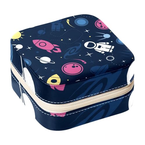 Diusye Joyero pequeño para anillos, pendientes, collares, pulseras, brazaletes, mini estuche de viaje para joyas de viaje, organizador de almacenamiento para mujeres y niñas, regalos – astronautas de