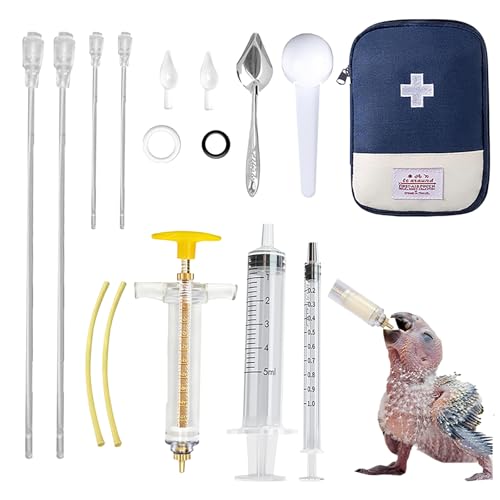 15 pcs Baby Bird Feeding Syringe Set - Bird Hand Feeding Syringe Set, Baby Birds Feeder with 20ml Feeding Syringes, Birds Feeder Scoop, Soft Tubes for Parakeets & Cockatiels