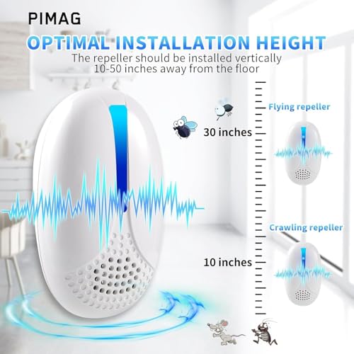 2025 Upgraded Ultrasonic Repellent Indoor, Mouse Traps Insert Plug in, Pest Control Repellent Ant,Roach,Rodent, Mouse, Bugs, Mosquito, Spider, for Home, Office, Warehouse 6 Packs