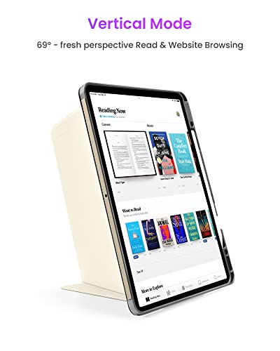 Image of tomtoc Vertical iPad Pro Tri-Mode Case for 11-inch iPad Pro 4th /3rd Gen (M2&M1), Protective Case with iPad Pencil Holder, Magnetic Kickstand for 3 Use Modes, Support iPad Pencil Wireless Charging