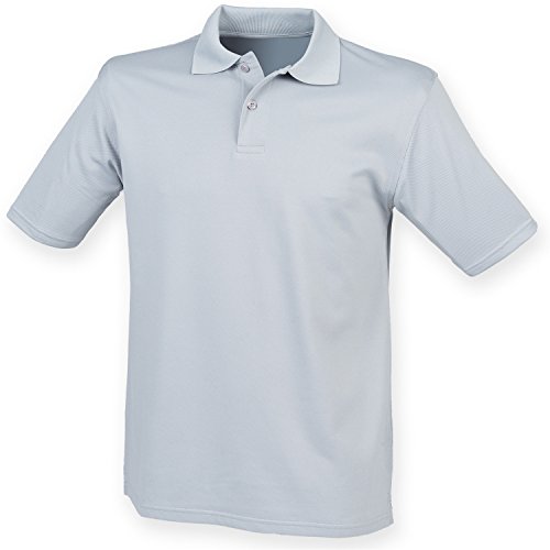 Henbury Mens Coolplus® Pique Polo Shirt (XL) (Silver Grey)