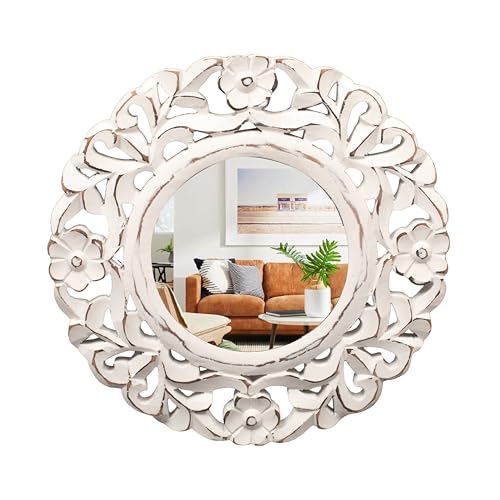 Wall Mirror,Solid Wood Frame Vanity Mirror, Farmhouse Decorative Wall Mirror