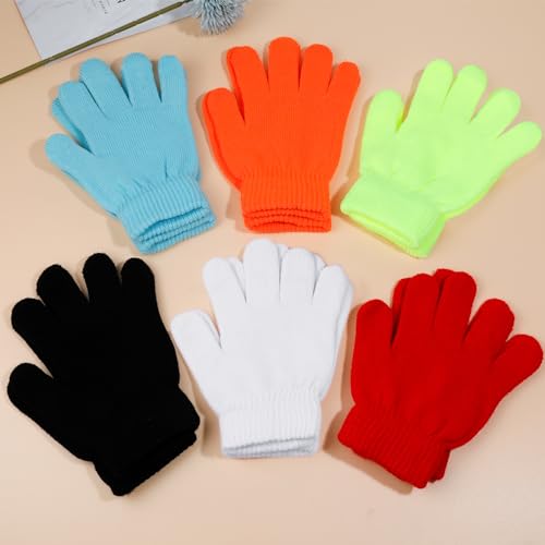 Image of ONESING 6 Pair Baby Gloves Toddler Gloves Toddler Winter Gloves Kids Gloves Winter Stretchy Knit Gloves for Kids Boys Girls