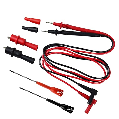 ZIBOO KIT-15 Test Lead Set,Compatible with Fluke Ideal Simpson,Digital Multimeter,Clamp Meter with Threaded Alligator Clips, 4mm Banana Test Lead Probe Clip Suitable Compatible with Klein Tools 69410