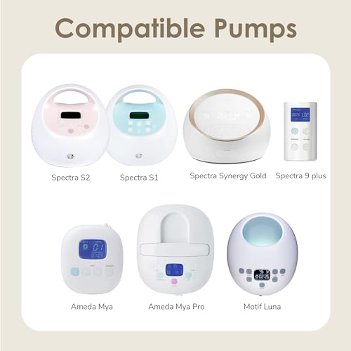 Image of Maymom Pump Parts Compatible with Spectra S1 S2 9 Plus Accessories, Base Connectors, Bottles, Nipples, Dome Caps, Duckbill Valves, Backflow Protectors and Tubing, Not Original Spectra Parts