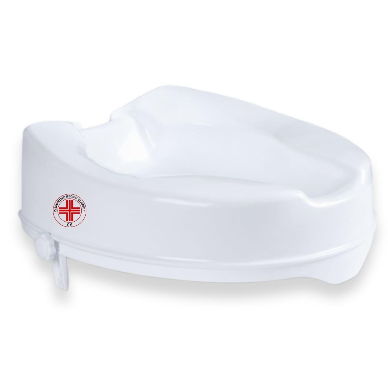 REMEDIA ONE - Rialzo WC per Anziani senza Coperchio, Alzata per Wc Regolabile, Alzawater per Protesi Anca, Seduta Ergonomica – Bianco, 10 cm