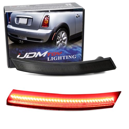 iJDMTOY Smoked Lens Red Full LED Rear Side Marker Light Kit Compatible With 2002-08 MINI Cooper R50 R52 R53 1st Gen, Powered by SMD LED, Replace OEM Back Sidemarker Lamps