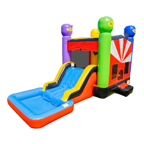 JumpOrange Ninja Warrior Bounce House with Slide