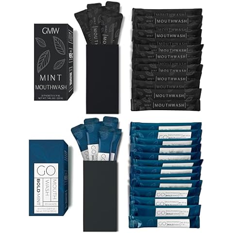 20pc Matte Black Mouthwash Packets + 20pc Bold Mint Mouthwash Cover