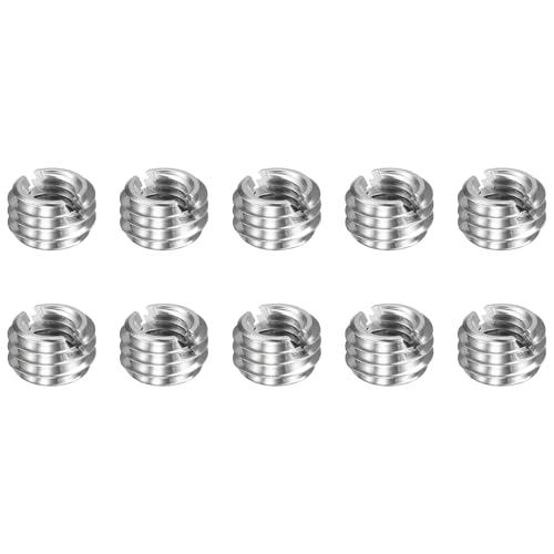 HARFINGTON 10pcs Thread Repair Inserts M8 x 1.25 Male to M5 x 0.8 Female Thread 5mm Long Stainless Steel Reducing Nuts Metric Self Tapping Sleeves Threaded Reducer Industrial Fasteners