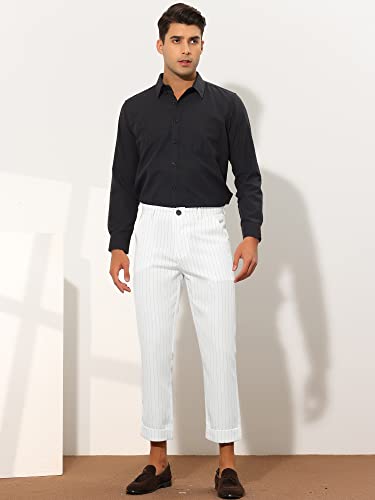 Lars Amadeus Men's Stripe Dress Pants Slim Fit Vertical Stripe Formal Pants Business Trousers3