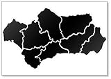 Grosor aproximado: 0,5 cm. Mapa de Andalucía - Imán para nevera