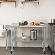 HARDURA Edelstahltisch 61x122cm mit Radern Rollen Heavy Duty Commercial Prep Table mit 5cm Aufkantung undverstellbarem Unterregal für Restaurant Küche Haus und Hotel