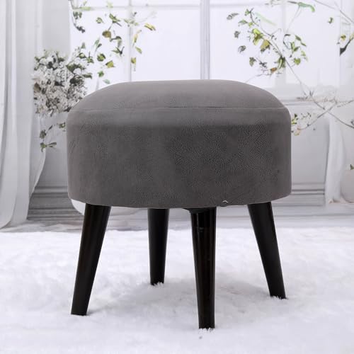Image of Stool Ottoman Pouffes for Living Room, Kitchen, Home, Office Furniture with Soft Cotton Cushion Mudda Footrest Stool for Chair Sofa Bed Dressing Decor, Grey (17 Inch Pack of 1)
