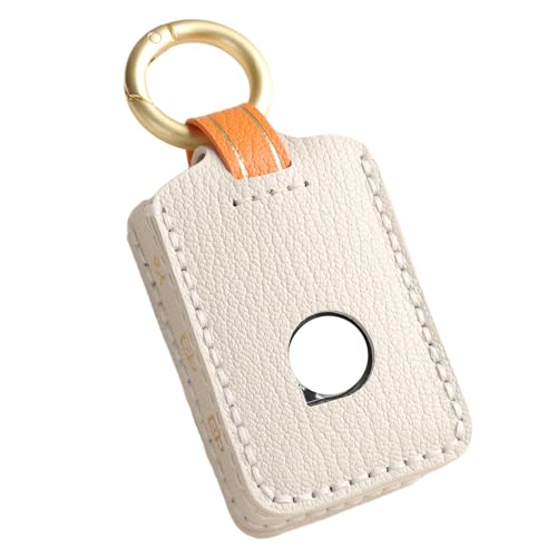 Hontumax Premium Leather Key Fob Cover Case for Volvo S60 S90 XC40 XC60 XC90 V60 V90 2018-2025 2026 Remote Key Holder Accessories (White)