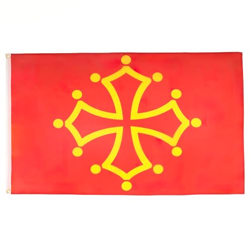 AZ FLAG - Lot de 2 Drapeau Midi-Pyrénées - Occitanie - 90x60 cm - Drapeau Occitan - France 100% Polyester Avec Oeillets Métalliques Intégrés