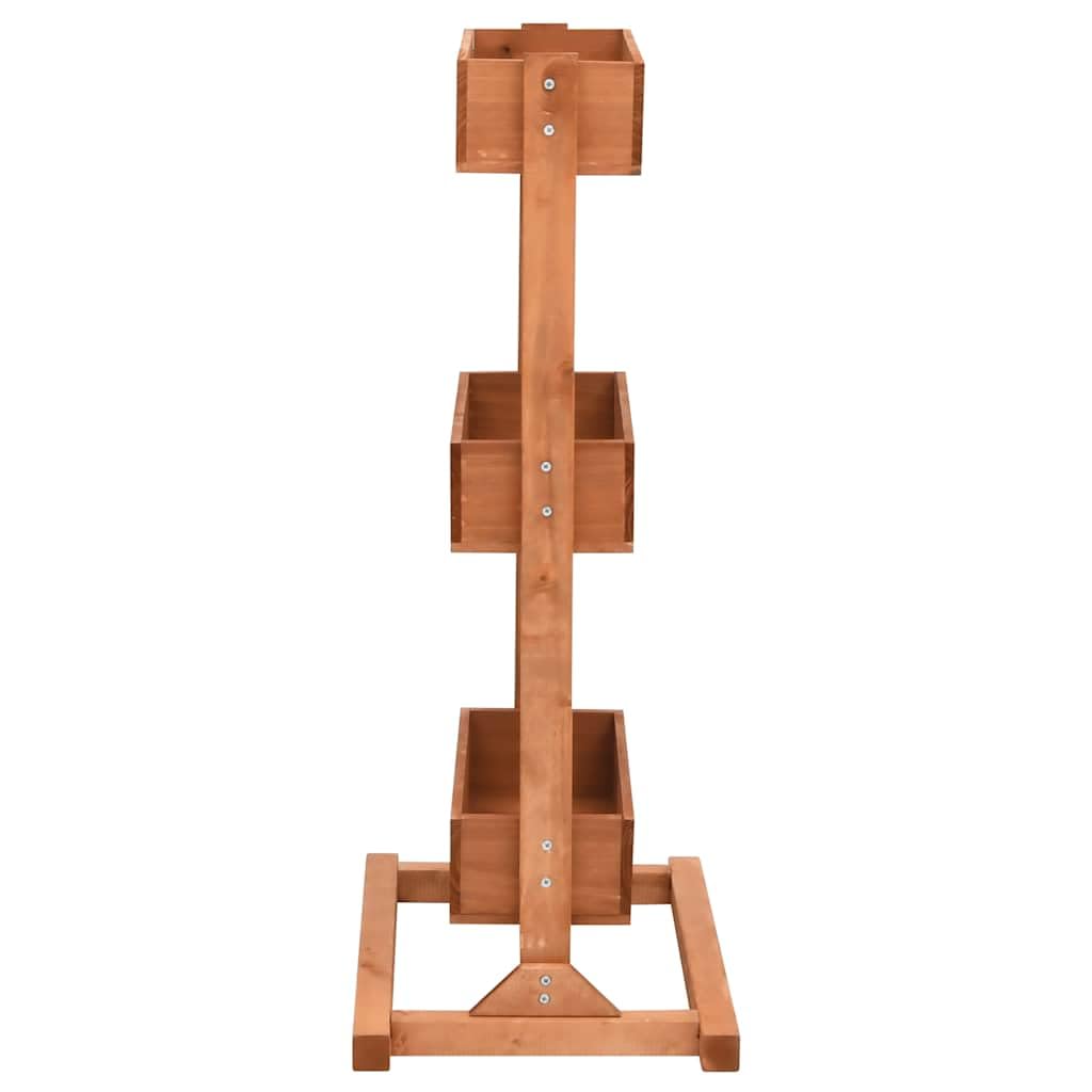 Generisch Pflanzregal Holz 52x30x78 cm, Blumenregal für Balkon, Holzregal für Terrasse, drei Ablagen je 7 kg belastbar, massives Tannenholz, rustikales Pflanzenregal für Innen und Außen