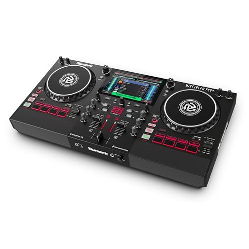 Numark Mixstream Pro+ Controladora DJ Autónomo, Amazon Music Streaming, Mesa Dj, Pantalla Táctil,...