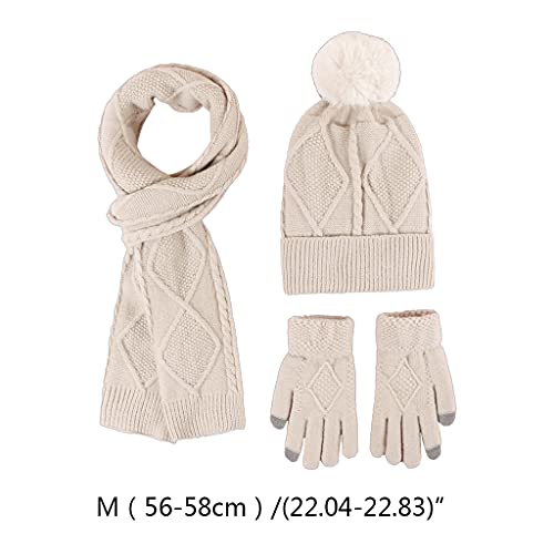 Set de gorro, bufanda larga y guantes de punto para invierno 3