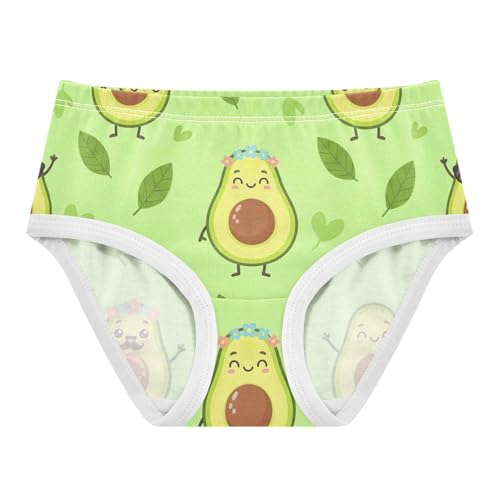 Cute Cartoon Avocados Facial Toddler Girls Panties, Kids Underwear Girls, 2T–8 Years
