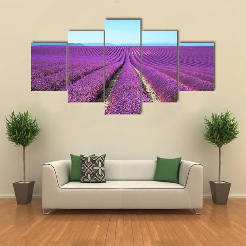 Art mural sur toile paysage floral 100x50 cm avec cadre pour salon