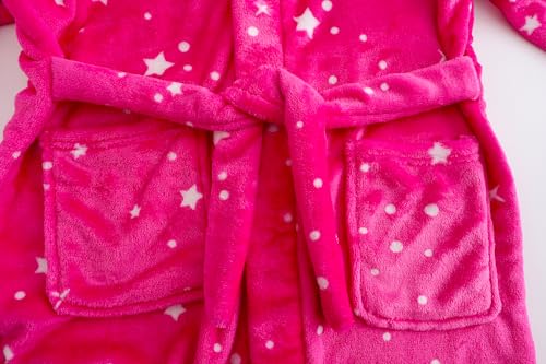 Image of Kids Hooded Bathrobe Girls Soft Plush Hooded Flannel Pajamas Sleepwear Boys Spa Robe