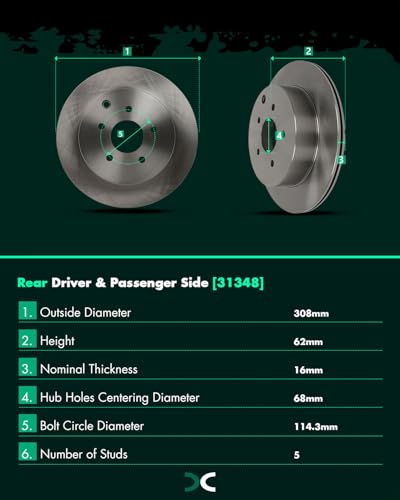 Image of SCITOO Rear Brake Kits Disc Brake Rotor Brakes Pads:D905;31348
