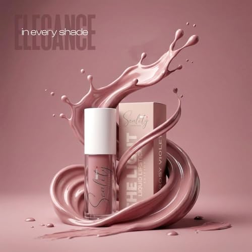 Image of Scality Liquid Lipstick - Rosy Violet | Highly Pigmented Matte Lipstick | One Swipe Application | Long Lasting, Transferproof & Smudge Proof | Smooth Comfortable Wear | Perfect for Daily & Occasion Makeup (5 ml)