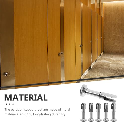 Supports de cloison pour toilettes publiques en inox argenté 12-18mm - 6