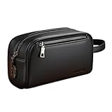 FerneeButy Portafoglio da Uomo Grande Capacità con Organizer e Cinturino da Polso Pochette Uomo Borse Organizer Portatutto- Nero Con Serratura