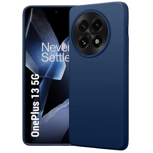 Image of LIRAMARK Liquid Silicone Soft Back Cover Case for OnePlus 13R 5G| Soft Micro-Fibre Lining Inside | Camera Protection Bump (Midnight Blue)