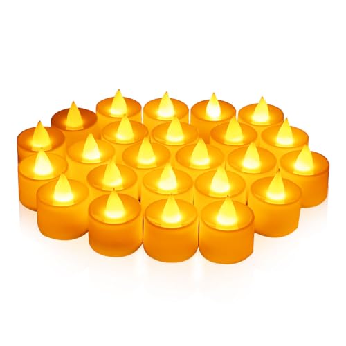 La mejor comparación de Velas Led - los preferidos. 48 Velas Led, 24PCS Velas Decorativas sin Llama 100% Seguras, Velas Electricas Impermeables Hasta 200 Horas Continuas para Mesa, Boda, Halloween, Decoraciones Navideñas (Amarillo)