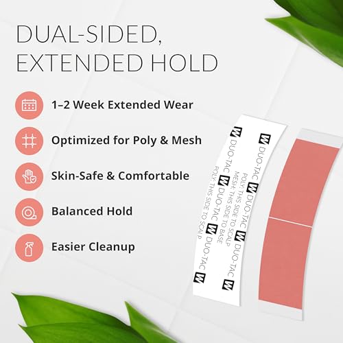 Image of Duo-Tac C Contour Tape 36 Pieces for Wig Tape Installs, Lace Systems, Toupee Applications, Hair and Adhesive Strips Prep Offering Extended Wear Hold, Low Residue and Dual-Sided Use for Mesh and Poly