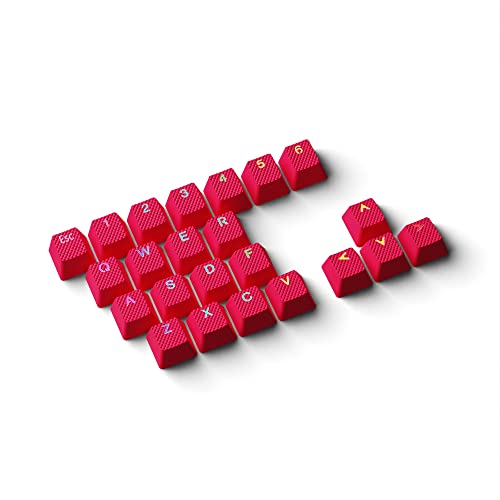 HK Gaming Rubber Keycaps Set | Anti-Slip Texture | Doubleshot Bac...