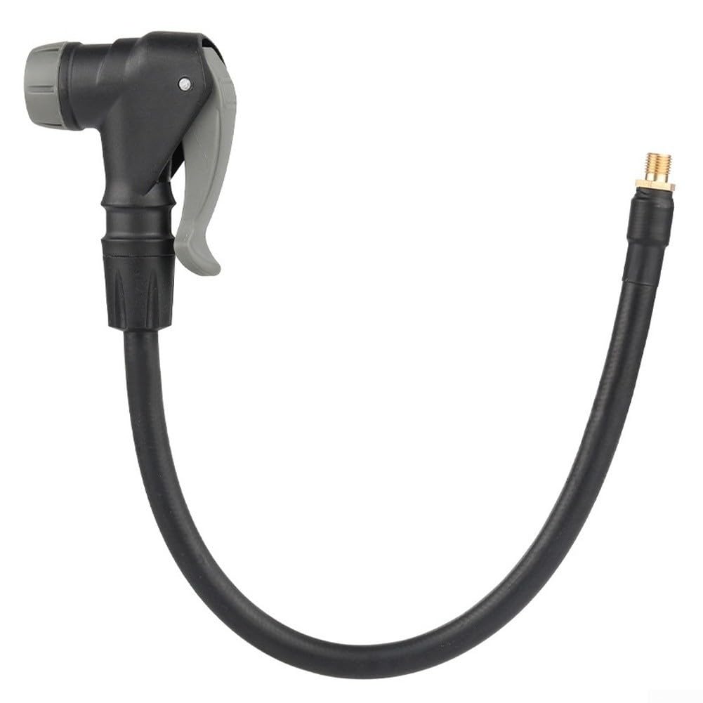 Tubo di prolunga per pompa bici valvola Presta in gomma EPDM con raccordi ottone flessibile 50 cm nero
